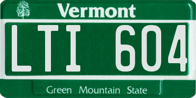 VT license plate LTI604