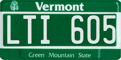 VT license plate LTI605
