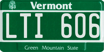 VT license plate LTI606