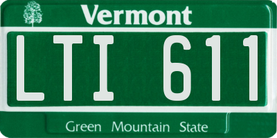 VT license plate LTI611