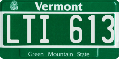 VT license plate LTI613