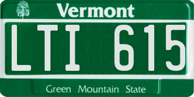 VT license plate LTI615