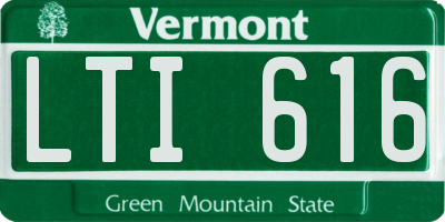 VT license plate LTI616
