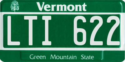 VT license plate LTI622
