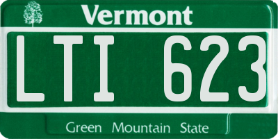 VT license plate LTI623