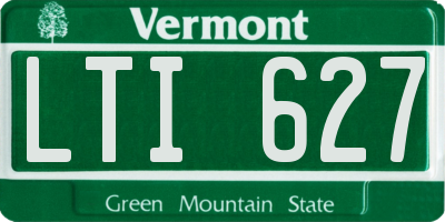 VT license plate LTI627
