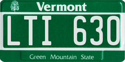 VT license plate LTI630
