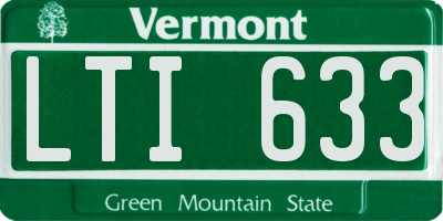 VT license plate LTI633