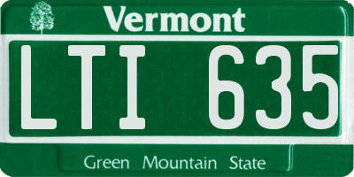 VT license plate LTI635