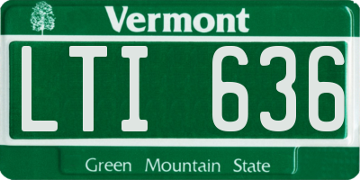 VT license plate LTI636