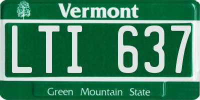 VT license plate LTI637