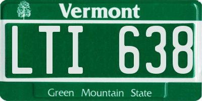 VT license plate LTI638