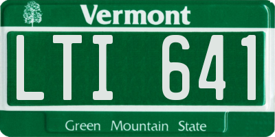 VT license plate LTI641