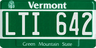 VT license plate LTI642