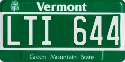 VT license plate LTI644