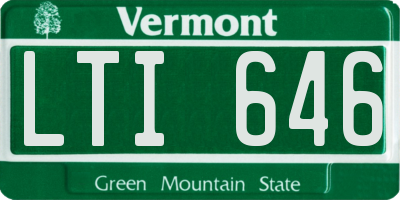 VT license plate LTI646