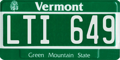 VT license plate LTI649