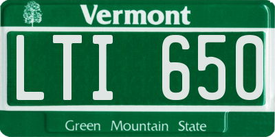 VT license plate LTI650