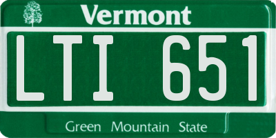 VT license plate LTI651