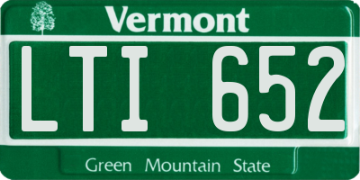 VT license plate LTI652