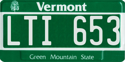 VT license plate LTI653