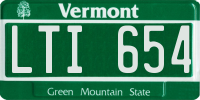 VT license plate LTI654