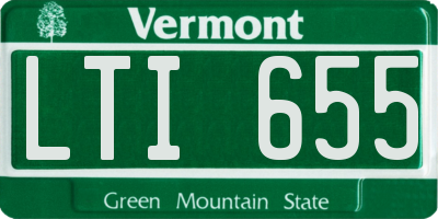 VT license plate LTI655