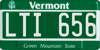 VT license plate LTI656