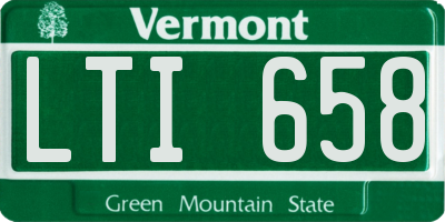 VT license plate LTI658