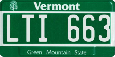 VT license plate LTI663