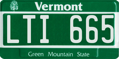 VT license plate LTI665