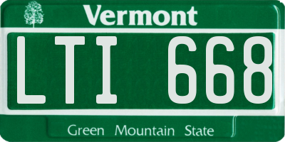 VT license plate LTI668