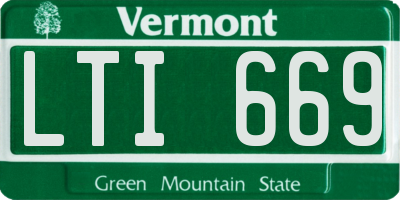 VT license plate LTI669