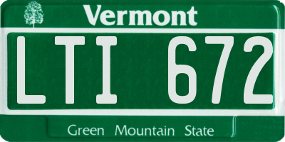 VT license plate LTI672