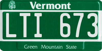VT license plate LTI673