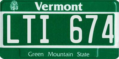VT license plate LTI674