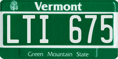 VT license plate LTI675