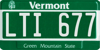 VT license plate LTI677