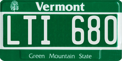 VT license plate LTI680