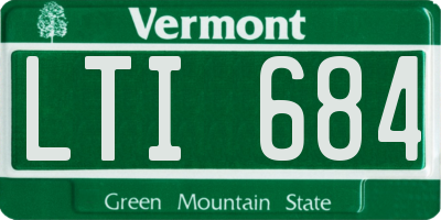 VT license plate LTI684