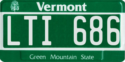VT license plate LTI686