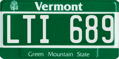 VT license plate LTI689