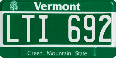 VT license plate LTI692