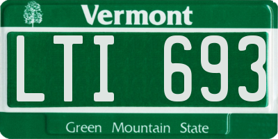 VT license plate LTI693
