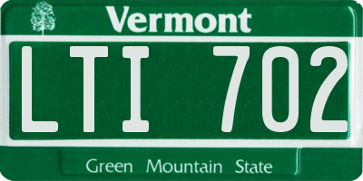 VT license plate LTI702