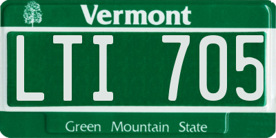 VT license plate LTI705