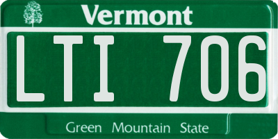VT license plate LTI706