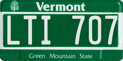 VT license plate LTI707