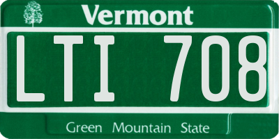 VT license plate LTI708