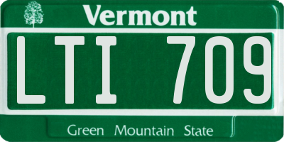 VT license plate LTI709